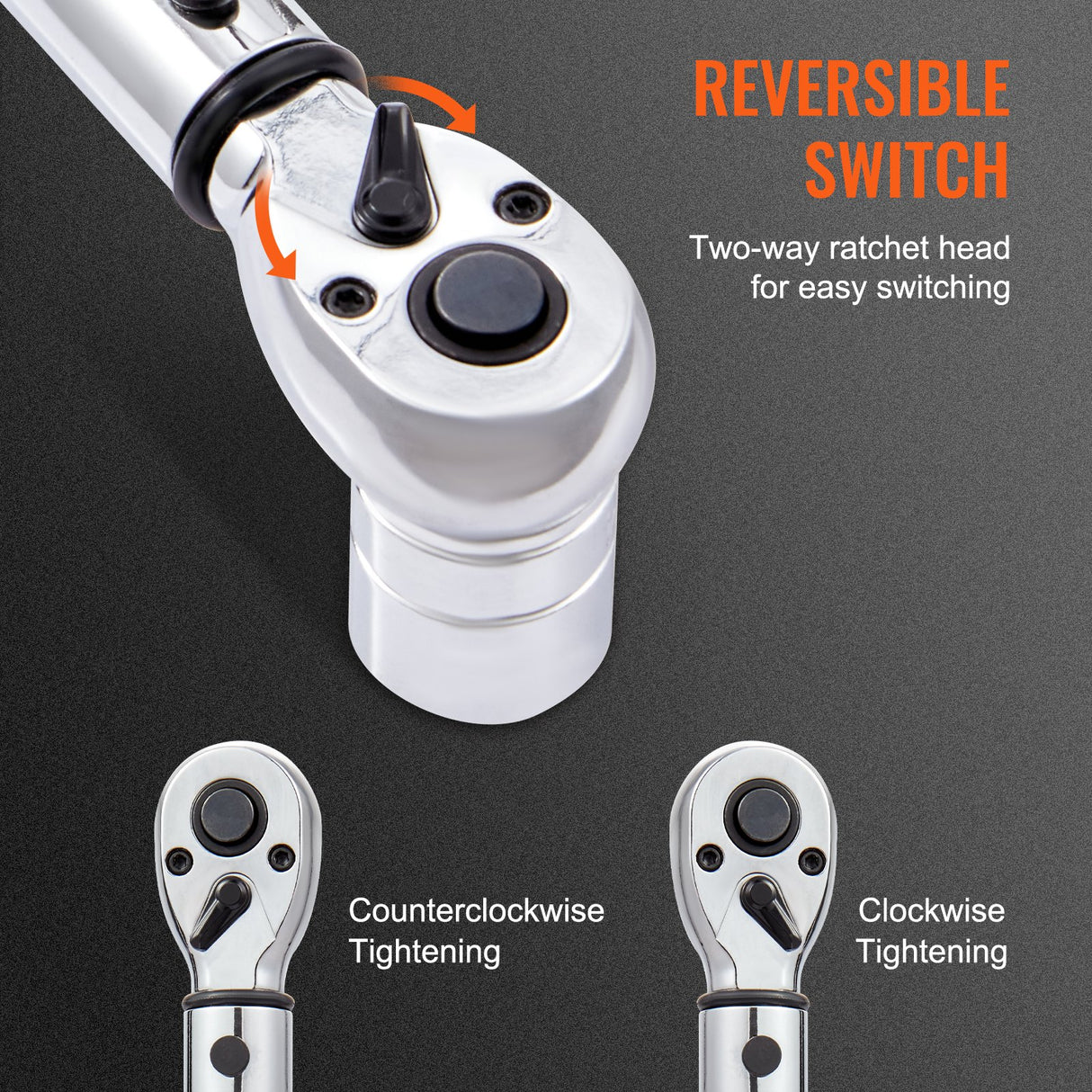 VEVOR Torque Wrench Adjustable Torque Wrench 1/2" Drive 10-150ft.lb/14-204n.m