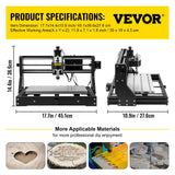 VEVOR CNC 3018 Pro CNC 3018 300?180?45 mm CNC Machine GRBL Control Mini Engraver with Offline Controller 3 Axis Engraving Machine for Carving Milling
