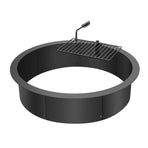 Fire Pit Ring, Fire Pit Insert with Barbecue Fire Ring, 35-In Outer/31-In Inner Diameter, 8.5in Height, Carbon Steel Liner DIY Campfire Ring above/In-Ground, for Outdoor Camping, Bonfires