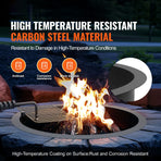 Fire Pit Ring, Fire Pit Insert with Barbecue Fire Ring, 35-In Outer/31-In Inner Diameter, 8.5in Height, Carbon Steel Liner DIY Campfire Ring above/In-Ground, for Outdoor Camping, Bonfires
