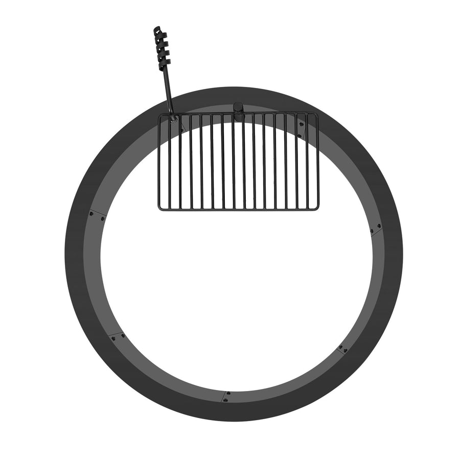 Fire Pit Ring, Fire Pit Insert with Barbecue Fire Ring, 35-In Outer/31-In Inner Diameter, 8.5in Height, Carbon Steel Liner DIY Campfire Ring above/In-Ground, for Outdoor Camping, Bonfires