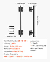 Barn Door Handle, 320 mm Rustic Fence Gate Handle, Rust-Resistant Coating, Heavy Duty Carbon Steel Outdoor Gate Handles, Easy to Install, Metal Sliding Door Pulls for Garage Shed Closet Pantry