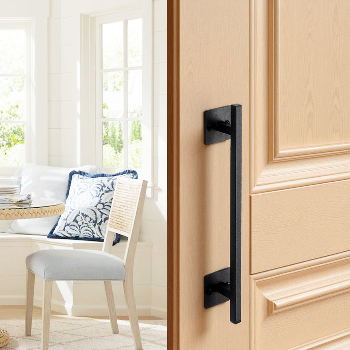 VEVOR Barn Door Handle, 320 mm Rustic Fence Gate Handle, Rust-Resistant Coating, Heavy Duty Carbon Steel Outdoor Gate Handles, Easy to Install, Metal Sliding Door Pulls for Garage Shed Closet Pantry