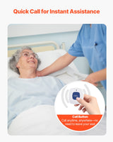 VEVOR Early Alert Bed Alarm System Wireless Bed and Chair Sensor Pad with Pager - Side View