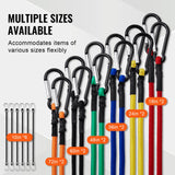 VEVOR 30 Pcs Bungee Cords Set 8mm Heavy Duty Bungee Straps with Steel Carabiners - Rear View