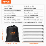VEVOR 12 Pcs Bungee Cords with Hooks 32 In Heavy Duty Bungee Straps 8 mm Black - Close-Up Angle