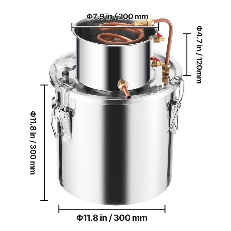 Moonshine Still 5 Gal Water Alcohol Distiller Brewing Kit Stainless Steel
