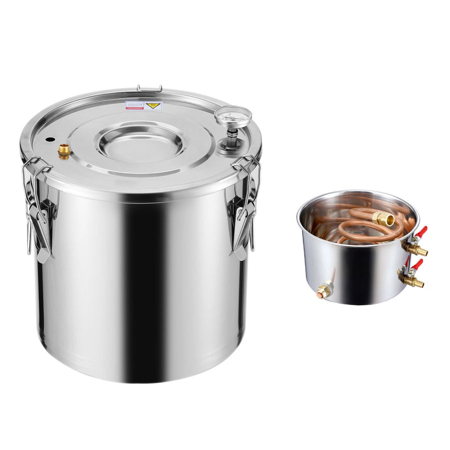 Moonshine Still 5 Gal Water Alcohol Distiller Brewing Kit Stainless Steel