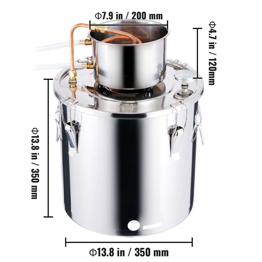 Moonshine Still 8 Gal Water Alcohol Distiller Brewing Kit Stainless Steel