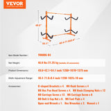 VEVOR Freestanding Kayak Storage Rack, Kayak Stand for 4 Kayak Canoe Paddleboard, Heavy-duty Steel Kayak Hanger Holder with Padded Arms and Adjustable Width, 100 kg Max Load, for Indoor Outdoor Garage - Close-Up Angle