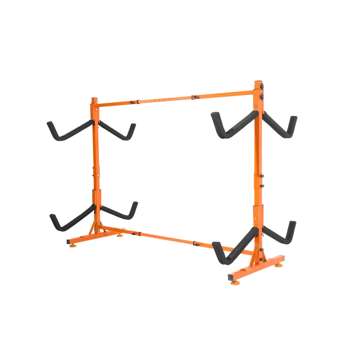 VEVOR Freestanding Kayak Storage Rack, Kayak Stand for 4 Kayak Canoe Paddleboard, Heavy-duty Steel Kayak Hanger Holder with Padded Arms and Adjustable Width, 100 kg Max Load, for Indoor Outdoor Garage