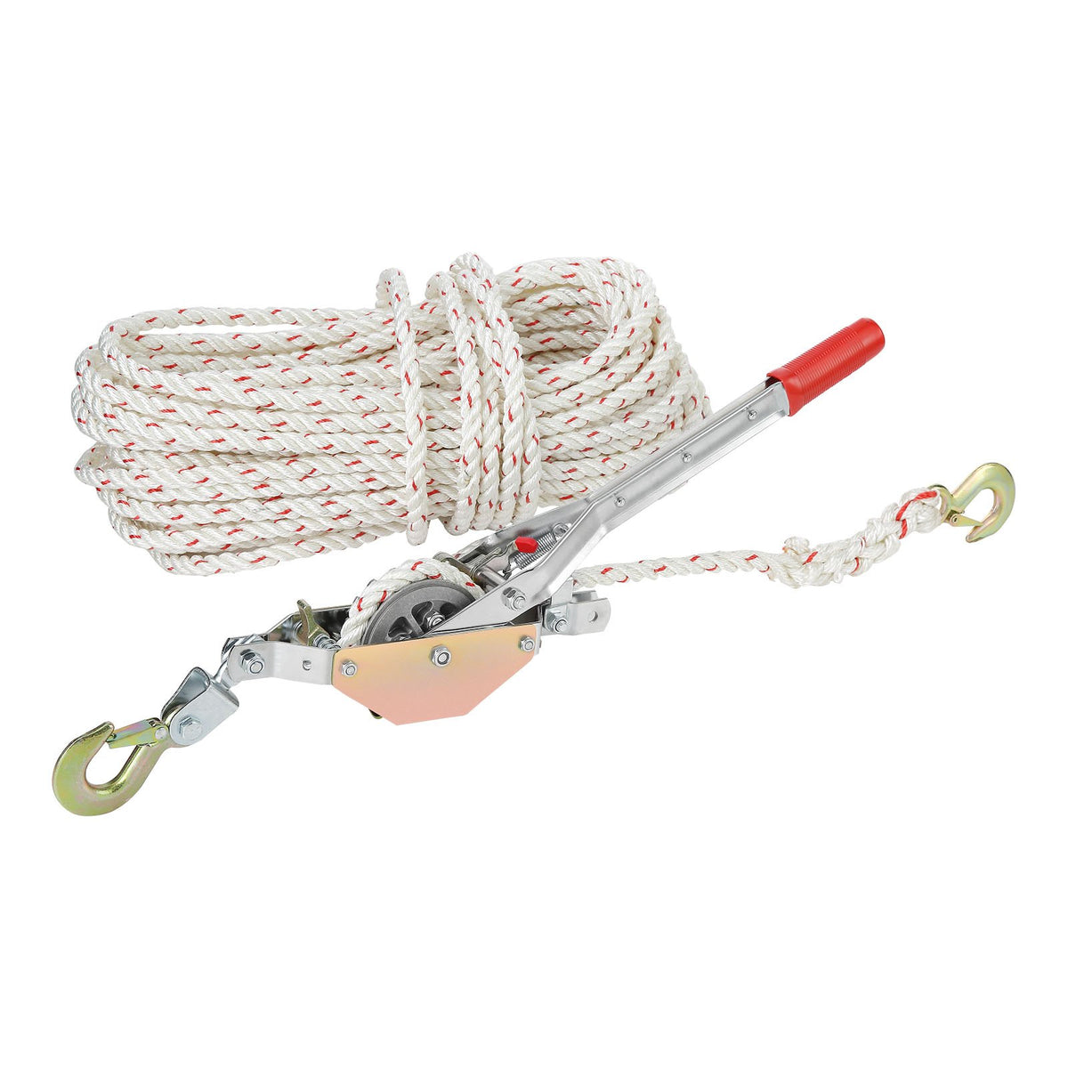 VEVOR Rope Puller, 3/4 Ton Pulling Capacity, with 30.48 m of 15 mm dia. Rope, 2 Hook, Come Along Winch, Heavy Duty Ratchet Power Puller Tool for