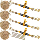 VEVOR Ratchet Chain Binder 3/8"-1/2" Load Binders 12000 lbs w/ G80 Chains 4 Pcs