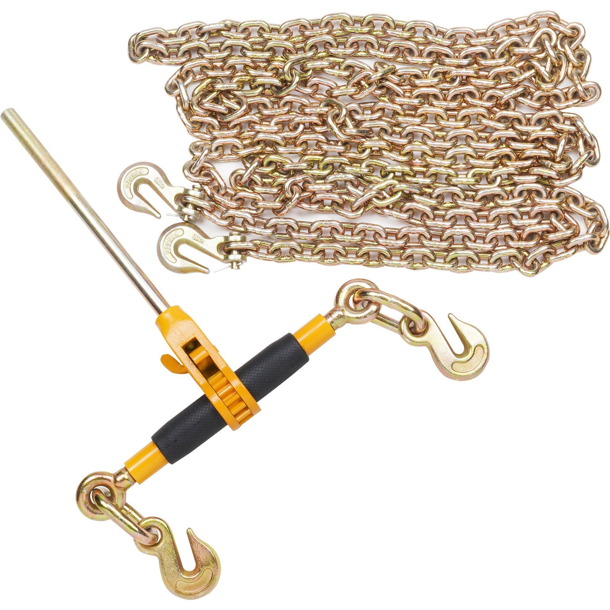 VEVOR Ratchet Chain Binder 2PCS, 0.9-1.2 cm Heavy Duty Load Binders, with G80 Chains 5443 kg Secure Load Limit, Labor-saving Anti-skid Handle, Tie