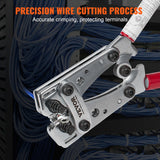 VEVOR Battery Cable Lug Crimping Tool, 10-1/0AWG Aluminum Terminal Battery Lug Crimper, with 60PCS Aluminum Ring Connectors Terminals 6 Wire Sizes