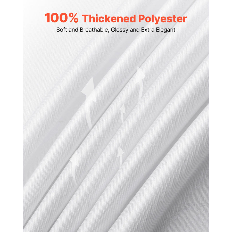 White Round Tablecloths 2 Pack, 120 Inches in Diameter, Stain- & Wrinkle- Resistant, Machine Washable Table Clothes, Polyester Fabric Table Covers for Wedding, Party, Banquet, Formal Events