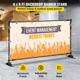 VEVOR Telescopic Backdrop Banner Stand 8' x 8' Banner Stand Adjustable Step and Repeat Backdrop Banner Stand Retractable Banner Stand with Carrying