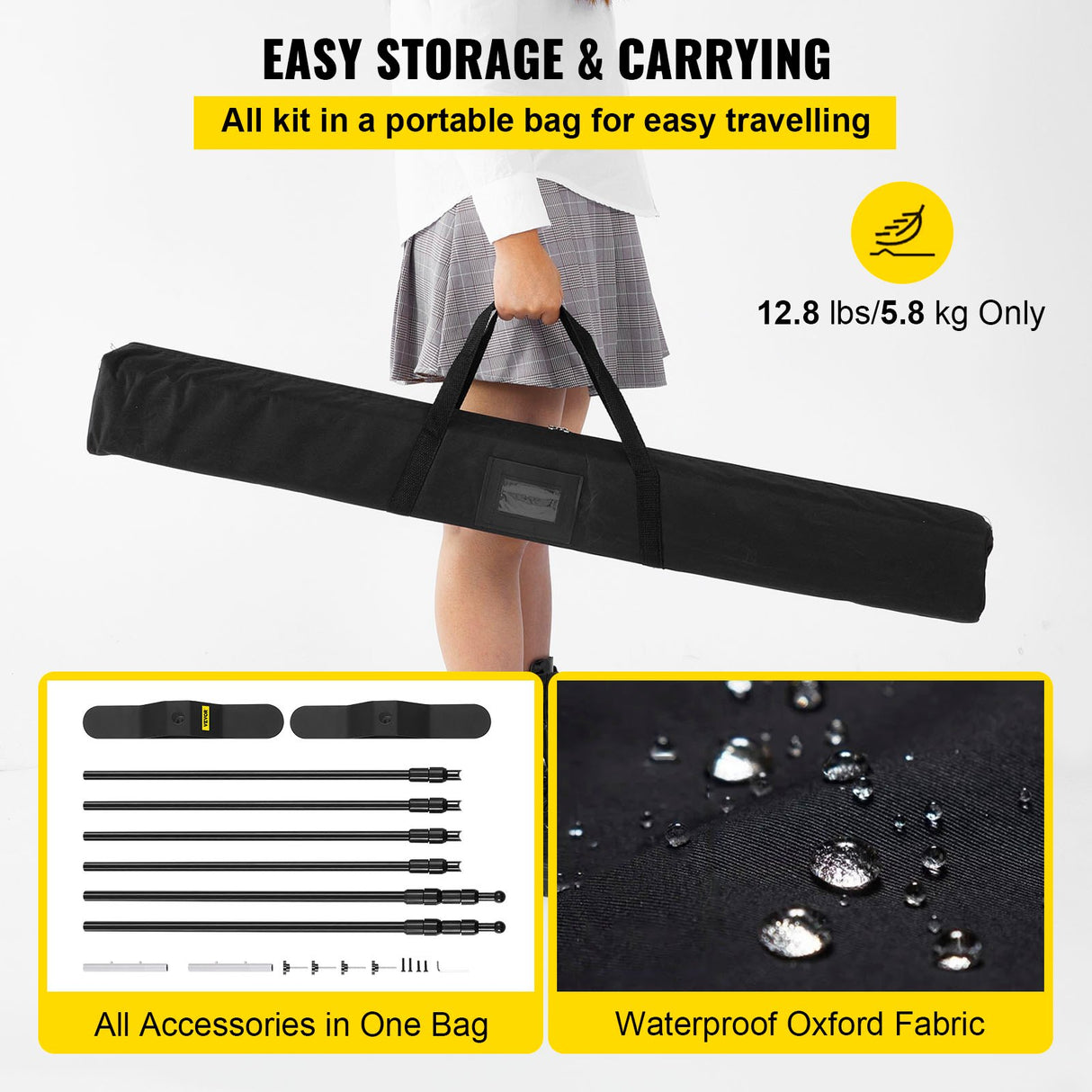 VEVOR Telescopic Backdrop Banner Stand 8' x 8' Banner Stand Adjustable Step and Repeat Backdrop Banner Stand Retractable Banner Stand with Carrying