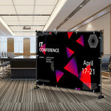 VEVOR Telescopic Backdrop Banner Stand 8' x 8' Banner Stand Adjustable Step and Repeat Backdrop Banner Stand Retractable Banner Stand with Carrying Bag (8 ft) - Low Angle