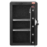 VEVOR Single Door 3.5 cu.ft Safe Box with Key Lock & Password, Safe Lock Box with Fireproof Bag, Key Rack, LED Light, and 2 Shelves for Money, Documents, Jewelry, and Valuables, Black