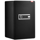 Single Door 3.5 cu.ft Safe Box with Key Lock & Password, Safe Lock Box with Fireproof Bag, Key Rack, LED Light, and 2 Shelves for Money, Documents, Jewelry, and Valuables, Black