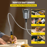 VEVOR Flex Shaft Grinder Rotary Tool 780W 6.5mm Chuck w/ Foot Pedal 45 Accessory - Front View