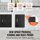 VEVOR BBQ Access Door, 415x570 mm Single Outdoor Kitchen Door, Cold Plate Flush Mount Door, Wall Vertical Door with Handle, for BBQ Island, Grilling Station, Outside Cabinet - Side View