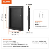 VEVOR BBQ Access Door, 415x570 mm Single Outdoor Kitchen Door, Cold Plate Flush Mount Door, Wall Vertical Door with Handle, for BBQ Island, Grilling Station, Outside Cabinet - Close-Up Angle
