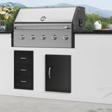 BBQ Access Door, 415x570 mm Single Outdoor Kitchen Door, Cold Plate Flush Mount Door, Wall Vertical Door with Handle, for BBQ Island, Grilling Station, Outside Cabinet