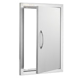 BBQ Access Door, 432x610 mm Single Outdoor Kitchen Door, Stainless Steel Flush Mount Door, Wall Vertical Door with Handle, for BBQ Island, Grilling Station, Outside Cabinet - Extra Image