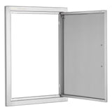 BBQ Access Door, 432x610 mm Single Outdoor Kitchen Door, Stainless Steel Flush Mount Door, Wall Vertical Door with Handle, for BBQ Island, Grilling Station, Outside Cabinet - Extra Image