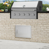 VEVOR BBQ Access Door, 610x432 mm Single Outdoor Kitchen Door, Stainless Steel Flush Mount Door, Wall Vertical Door with Handle, for BBQ Island,