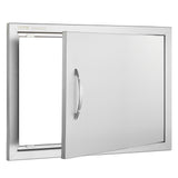VEVOR BBQ Access Door, 610x432 mm Single Outdoor Kitchen Door, Stainless Steel Flush Mount Door, Wall Vertical Door with Handle, for BBQ Island,