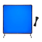 Welding Screen with Frame, 1.74 x 1.74 m Welding Curtain Screen, Flame-Resistant Vinyl Protection Screens with Lockable Swivel Wheels & 6-Level UV Protection for Workshop/Industrial Use, Blue