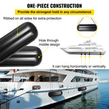 VEVOR 4 Ribbed Boat Fenders 10X 28" Black Center Hole Bumpers Mooring Protection