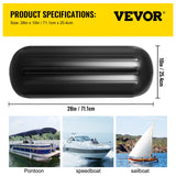 VEVOR 4 Ribbed Boat Fenders 10X 28