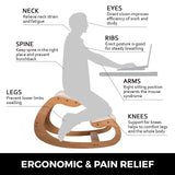 VEVOR Ergonomic Kneeling Chair Heavy Duty Better Posture Kneeling Stool Office Chair Home for Body Shaping Relieveing Stress Meditation Desk Computer Kneeling Stool Chair - Front View