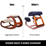 Vevor Ergonomic Kneeling Chair Wooden Neck Pain Relief Relieve Fatigue Wood Stool - Top-Down View