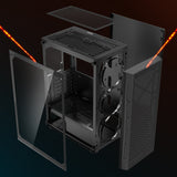 VEVOR Mid-Tower ATX PC Gaming Case Computer Case Box with 3 x 120 mm ARGB Fans - Low Angle