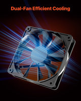 VEVOR PC Gaming Case Mid-Tower Computer Case with 2 Fans for ATX Motherboard - Rear View