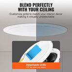 165.1 mm in Ceiling Speakers, 150-Watts, Flush Mount Ceiling & in-Wall Speakers System with 8ΩImpedance 89dB Sensitivity, for Home Kitchen Living Room Bedroom or Covered Outdoor Porches, Single