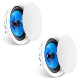 VEVOR 2 PCs 203.2 mm in Ceiling Speakers, 50-Watts, Flush Mount Ceiling & in-Wall Speakers System with Impedance 89dB Sensitivity, for Home Kitchen