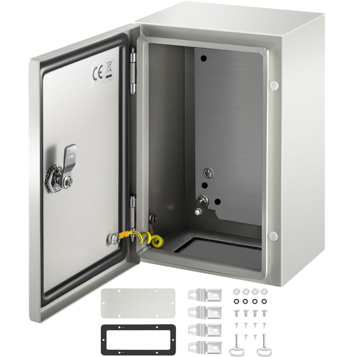 VEVOR NEMA Steel Enclosure ,12 x 8 x 6'' NEMA 4X Steel Electrical Box, IP66 Waterproof & Dustproof, Outdoor/Indoor Electrical Junction Box, with