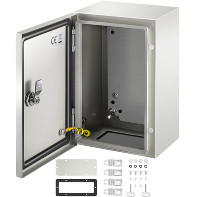 VEVOR NEMA Steel Enclosure ,12 x 8 x 6'' NEMA 4X Steel Electrical Box, IP66 Waterproof & Dustproof, Outdoor/Indoor Electrical Junction Box, with
