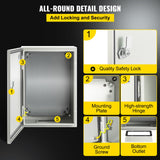 VEVOR NEMA Steel Enclosure ,12 x 8 x 6\'\' NEMA 4X Steel Electrical Box, IP66 Waterproof & Dustproof, Outdoor/Indoor Electrical Junction Box, with Mounting Plate - 45-Degree Angle
