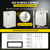 VEVOR NEMA Steel Enclosure ,12 x 8 x 6\'\' NEMA 4X Steel Electrical Box, IP66 Waterproof & Dustproof, Outdoor/Indoor Electrical Junction Box, with Mounting Plate - Rear View