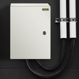 VEVOR Steel Electrical Box 16'' x 12'' x 8'' Electrical Enclosure Box, Carbon Steel Hinged Junction Box, IP65 Weatherproof Metal Box Wall-Mounted Electronic Equipment Enclosure Box with Mounting Plate - Low Angle