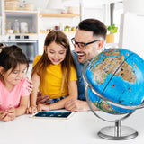 VEVOR Educational Globe for Kids, 254 mm, Interactive AR World Globe with AR Golden Globe APP LED Night Lighting Rotation, STEM Toy Gifts for Kids
