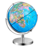 VEVOR Rotating World Globe with Stand, 330.2 mm, Educational Geographic Globe with Precise Time Zone ABS Material, Spinning Globe for Kids Children