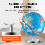 VEVOR Rotating World Globe with Stand, 330.2 mm, Educational Geographic Globe with Precise Time Zone ABS Material, Spinning Globe for Kids Children - Top-Down View